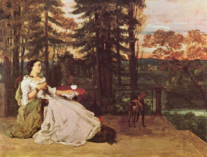 Курбе, Гюстав. Дама на террасе. 1858