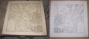 Фотография литографского камня и литографии — карты Мюнхена