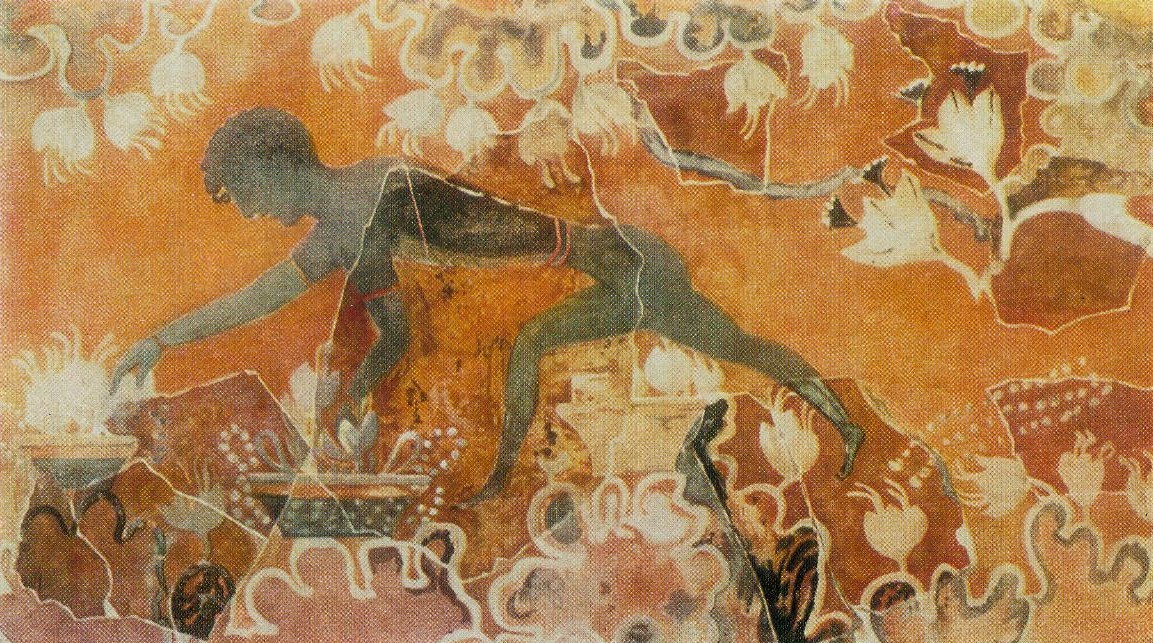 «Собиратель шафрана». Фреска из дворца в Кноссе. XVII в. до н. э.