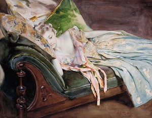 The Green Cushion. Irving Ramsey Wiles, 1895
