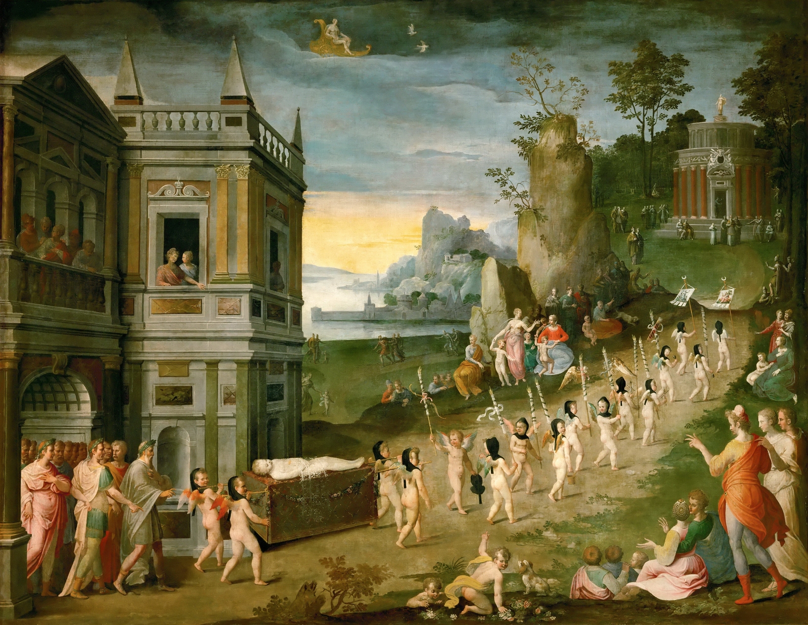 Антуан Карон (Antoine Caron) (1521-1599)_Аллегория похорон Амура (Allegory funeral Cupid)_1560-е_164 х 209_д.,м._Париж, Лувр