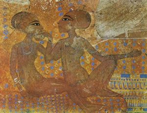 Две принцессы. Фрагмент росписи из дворца Эль-Амарны