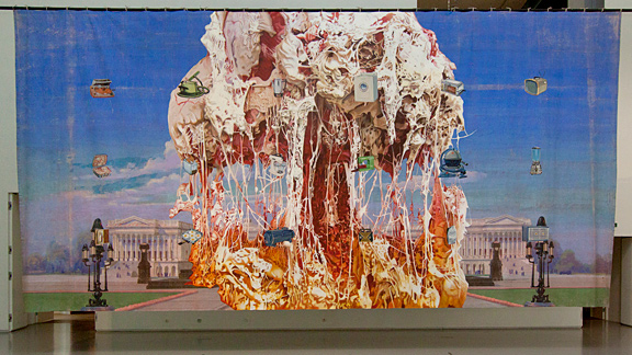 Бытовая изнанка Капитолия Джим Шоу 2011 Муслин, акрил, 5 x 10,16 м Выставка «Реализмы», Государственный Эрмитаж