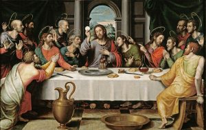 Last Supper (h. 1562), The first Eucharist, depicted by Juan de Juanes, mid-late 16th century, Museo del Prado