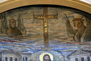 Санта Пуденциана Крест и символы евангелистов Лев и Телец