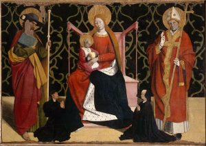 А. Картон. Мадонна с младенцем в окружении святых и донаторов. 1445—50 годы. Авиньон, Пти Пале.