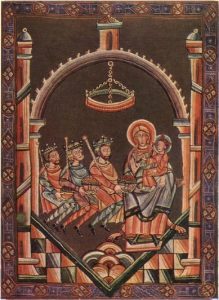 Вышеградский кодекс. Поклонение волхвов. 1085