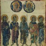 Богородица, Христос, Иоанн Креститель, Захария и Елизавета, вверху пророчица Анна и Симеон