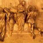 Гиберти, Лоренцо Врата рая. Исаак посылает Исава на охоту 1425 Флоренция. Баптистерий