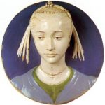 Роббиа, Лукка делла Женский портрет в тондо 1465 Диаметр: 54 см Эмалированная терракота Флоренция. Национальный музей Барджелло