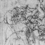 Донателло Избиение младенцев в Вифлееме, фрагмент Первая половина 15 века Перо Ренн. Музей изящных искусств, Кабинет рисунков