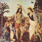 Леонардо да Винчи Крещение Христа Около 1472-1475 177 x 151 см Дерево, масло Флоренция. Галерея Уффици Написана совместно с Андреа Вероккьо