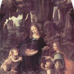 Леонардо да Винчи Мадонна в скалах. Мадонна с Младенцем Иисусом, младенцем Иоанном Крестителем и ангелом Около 1483-1486 198 x 123 см Холст Париж. Лувр