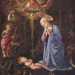Липпи, Фра Филиппо Поклонение младенцу и св. Бернард Около 1459 127 x 116 см Дерево Берлин. Картинная галерея