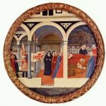 Мазаччо Посещение роженицы Около 1425-1428 Диаметр: 56 см Дерево Берлин. Картинная галерея