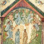 Собрание 11 апостолов с целью избрания 12-го вместо повесившегося Иуды