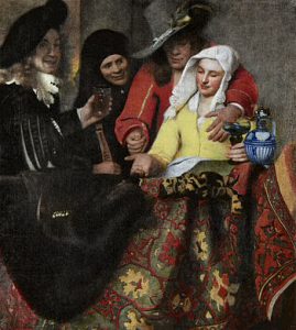 Сводница. 1656 год нидерл. De koppelaarster Холст, масло. 143 × 130 см Дрезденская галерея, Дрезден, Германия