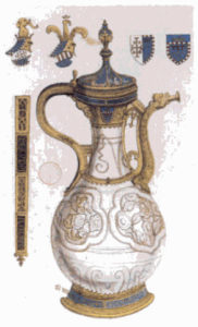 Ваза Фонтхилл, сделанная в Цзиндэчжэнь, Китай, один из самых ранних образцов китайского фарфора, известных в Европе, 1338 г Музей Виктории и Альберта
