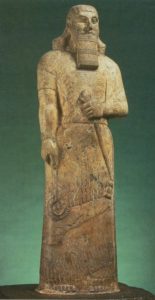 Статуя Ашшурнасирпала II из Нимруда (Калаха). Алебастр. Первая половина 9 в. до н. э. Лондон. Британский музей