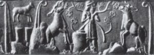 Цилиндрическая печать. Период Джемдет-Наср. Около 3000 г. до н. э.