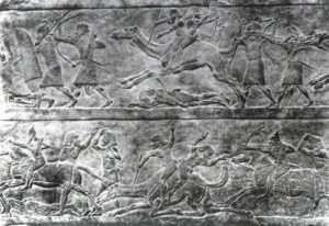 Битва на верблюдах. Рельеф из дворца Ашшурбанипала в Ниневии. Алебастр. Середина 7 в. до н. э. Лондон. Британский музей