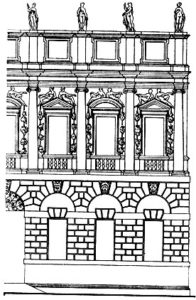 Палладио. Палаццо Изеппо деи Порти в Виченце. 1552 г. Фрагмент. Проект осуществлен не полностью