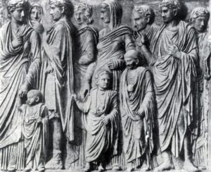 Рельеф с Алтаря мира Августа. Мрамор. 13—9 гг. до н. э. Флоренция. Уффици.