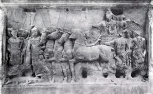 Триумф Тита. Рельеф с арки Тита в Риме. Мрамор. 81 г. н. э