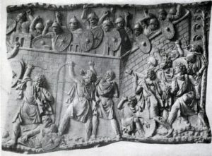 Колонна Траяна в Риме. Фрагмент рельефа.