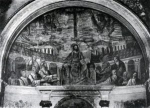 Алтарная мозаика церкви Санта Пуденциана в Риме. Около 400 г. Частично реставрирована