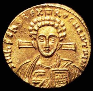 Солид Юстиниана II. Второе правление (705-711 гг.)