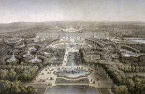 Вид на парк Версаля с высоты птичьего полета. XIX век