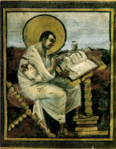 Миниатюра со Святым Матфеем. Венское Коронационне Евангелие