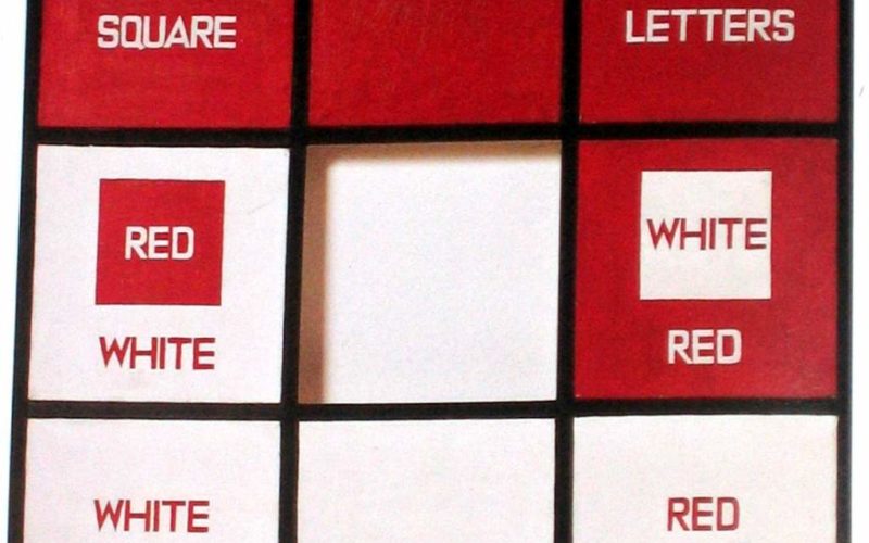 Сол Ле Витт. «Красный квадрат, белые буквы». 1963