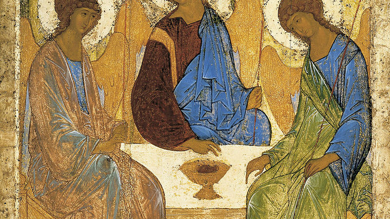 «Троица». Андрей Рублев. Ок. 1411 г. Москва, ГТГ.
