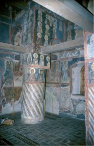 Церковь Симеона Богоприимца в Зверине монастыре в Новгороде. Интерьер. Около 1467 г