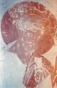 Петр благословляет Галлу Милостивую. Фреска церкви Успения в Мелетове. 1465 г.