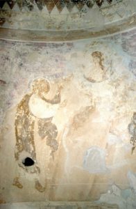 Явление Моисею неопалимой купины. Фреска церкви Успения в Мелетове. 1465 г.